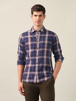 U.S. POLO ASSN. - Men's Blue Tartan Checked Twill Shirt