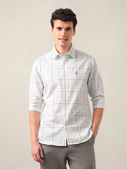 U.S. POLO ASSN. - Men's Windowpane Checked Cotton Shirt