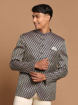 VASTRAMAY Jodhpuri Jacquard Café Hombre, Dorado, 36