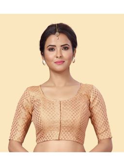 Studio Shringaar - Women's Peach Brocade Blouse