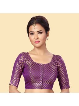 Studio Shringaar - Women's Purple Brocade Blouse