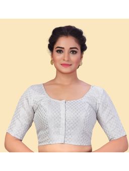 Studio Shringaar - Women's Silver Brocade Blouse