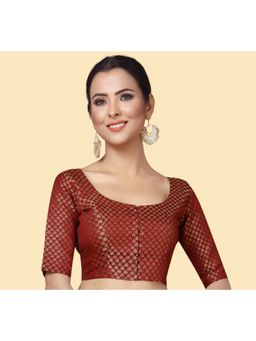 Studio Shringaar - Women's Maroon Brocade Blouse