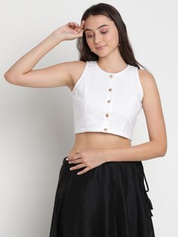Studio Rasa - Cotton Solid Button Down Blouse