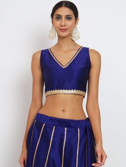 Studio Rasa - Blue Dupion Gota Readymade Blouse