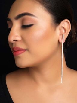 AG'S - American Diamond Rose Gold Plated Long Danglers