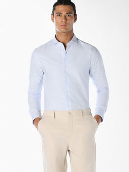 Jack & Jones - Men Blue Cotton Slim Fit Shirt