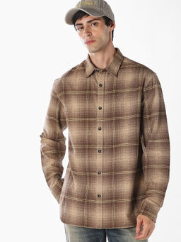 Jack & Jones - Men Brown Cotton Regular Fit Shirt