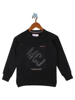 Monte Carlo - Boys Black Cotton Blend Sweatshirt