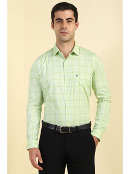 Allen Solly - Men Green Checked Full Sleeves Formal Shirt