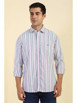 Allen Solly - Men White Striped Full Sleeves Casual Shirt