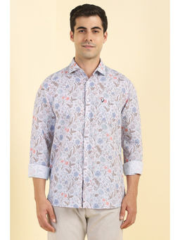 Allen Solly - Men White Printed Full Sleeves Casual Shirt