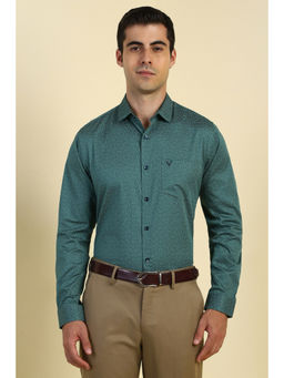 Allen Solly - Men Green Printed Full Sleeves Formal Shirt