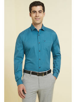 Allen Solly - Men Blue Printed Full Sleeves Formal Shirt