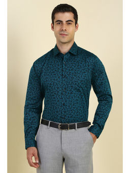 Allen Solly - Men Navy Blue Printed Full Sleeves Formal Shirt