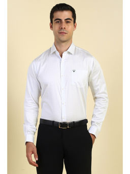 Allen Solly - Men White Printed Full Sleeves Formal Shirt