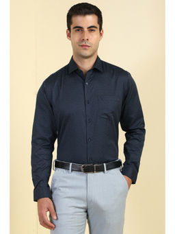 Allen Solly - Men Navy Blue Printed Full Sleeves Formal Shirt