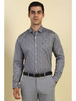 Allen Solly - Men Grey Printed Full Sleeves Formal Shirt
