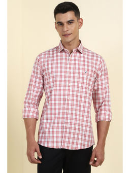 Allen Solly - Men Pink Check Full Sleeves Casual Shirt