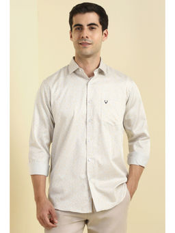 Allen Solly - Men White Printed Full Sleeves Casual Shirt