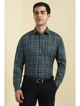 Allen Solly - Men Green Checked Full Sleeves Formal Shirt