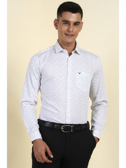 Allen Solly - Men White Printed Full Sleeves Formal Shirt