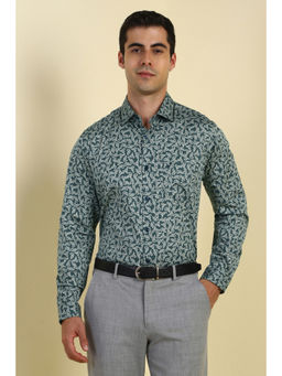 Allen Solly - Men Green Printed Full Sleeves Formal Shirt