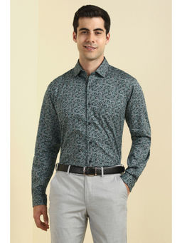 Allen Solly - Men Green Printed Full Sleeves Formal Shirt