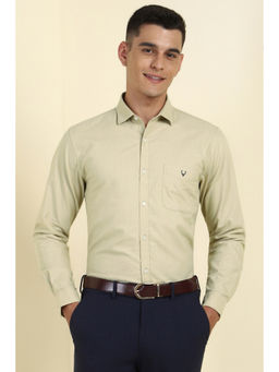Allen Solly - Men Beige Solid Full Sleeves Formal Shirt