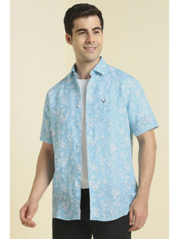 Allen Solly - Men Light Blue Printed Half Sleeves Casual Shirt