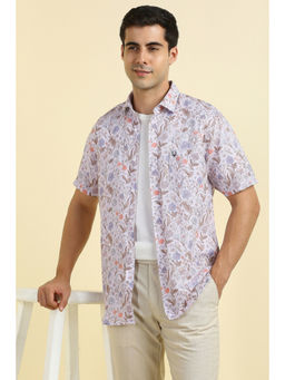 Allen Solly - Men White Printed Half Sleeves Casual Shirt