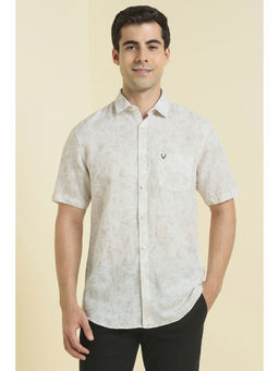 Allen Solly - Men White Printed Half Sleeves Casual Shirt