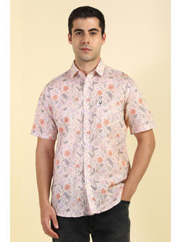 Allen Solly - Men Peach Printed Half Sleeves Casual Shirt