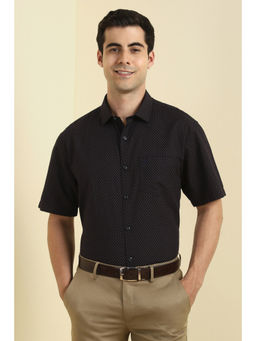 Allen Solly - Men Black Printed Half Sleeves Formal Shirt
