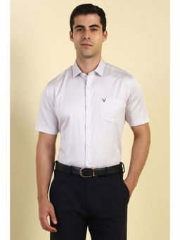 Allen Solly - Men White Printed Half Sleeves Formal Shirt
