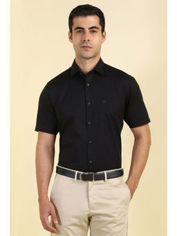 Allen Solly - Men Black Solid Half Sleeves Formal Shirt
