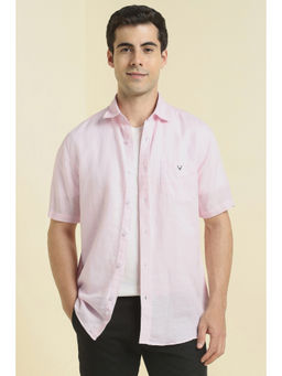 Allen Solly - Men Pink Solid Half Sleeves Casual Shirt