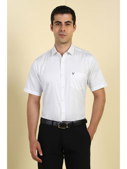 Allen Solly - Men White Printed Half Sleeves Formal Shirt
