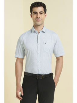 Allen Solly - Men Blue Printed Half Sleeves Formal Shirt