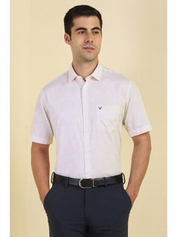 Allen Solly - Men White Printed Half Sleeves Formal Shirt
