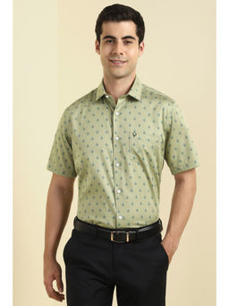Allen Solly - Men Green Printed Half Sleeves Formal Shirt