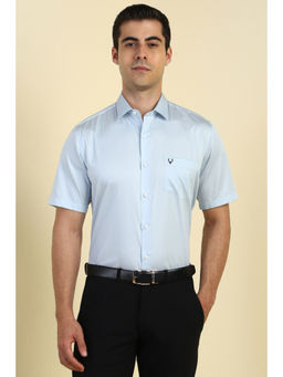 Allen Solly - Men Light Blue Solid Half Sleeves Formal Shirt