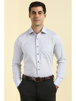 Allen Solly - Men Light Grey Textured Full Sleeves Formal Shirt