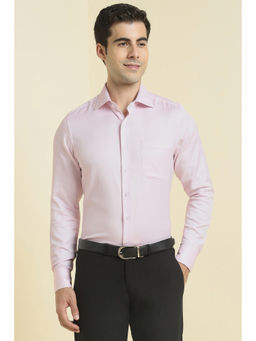 Allen Solly - Men Pink Textured Full Sleeves Formal Shirt