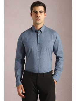 Louis Philippe - Men Blue Print Full Sleeves Casual Shirt