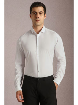 Louis Philippe - Men White Solid Full Sleeves Casual Shirt