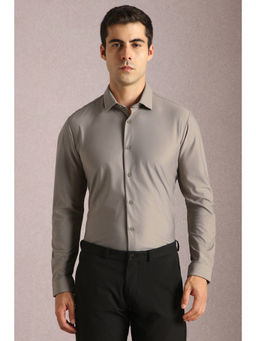 Louis Philippe - Men Grey Solid Full Sleeves Casual Shirt