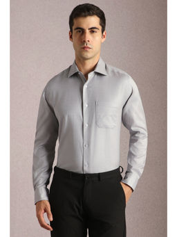 Louis Philippe - Men Grey Print Full Sleeves Formal Shirt