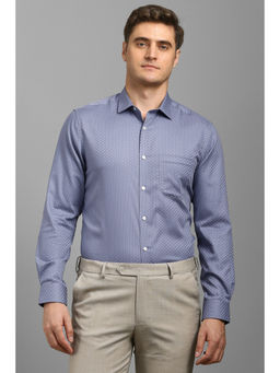 Louis Philippe - Men Purple Print Full Sleeves Formal Shirt