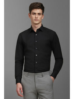 Louis Philippe - Men Black Slim Fit Solid Full Sleeves Formal Shirt